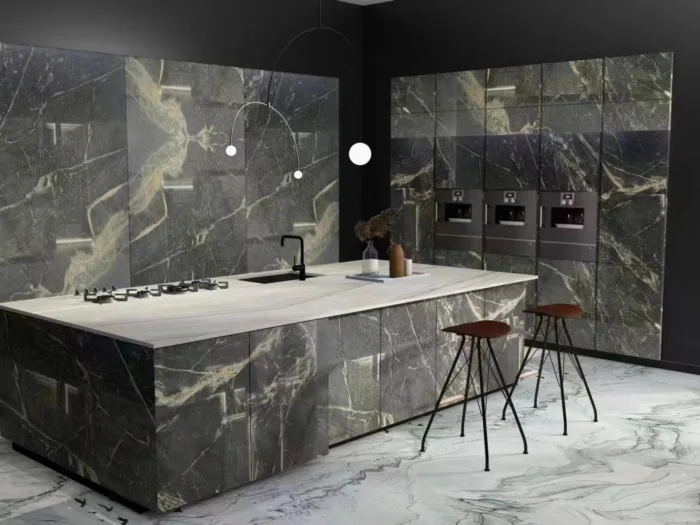 Lush Volcanic Green Marble Kitchen Countertops