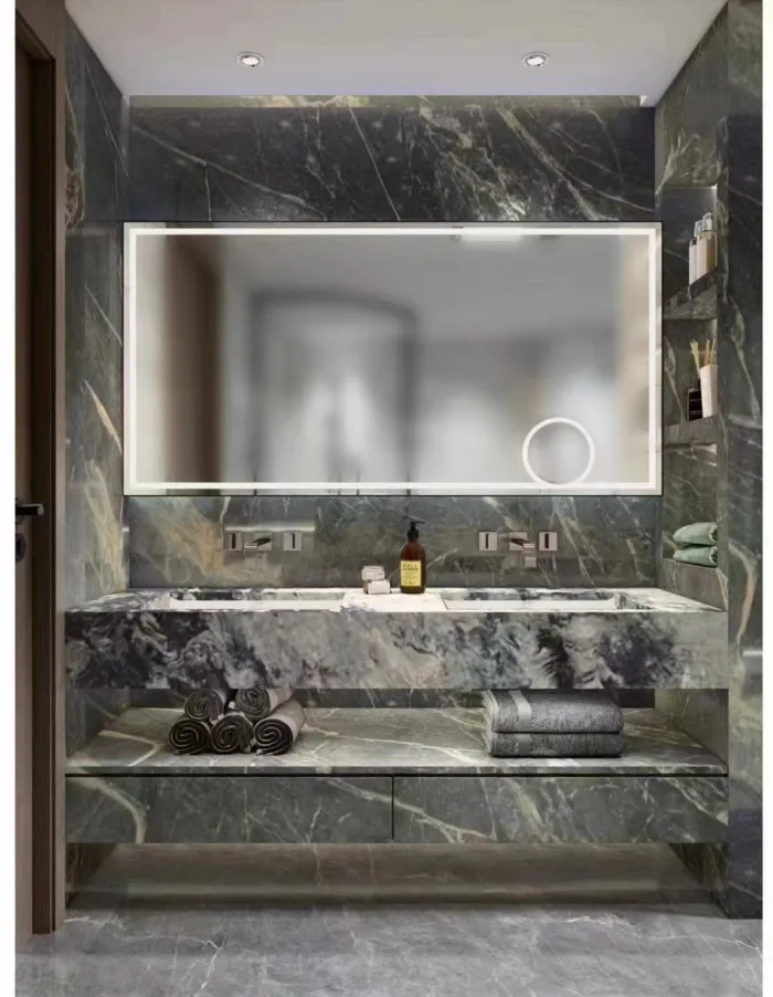Lush Volcanic Green Marble Bathroom Vanity Top
