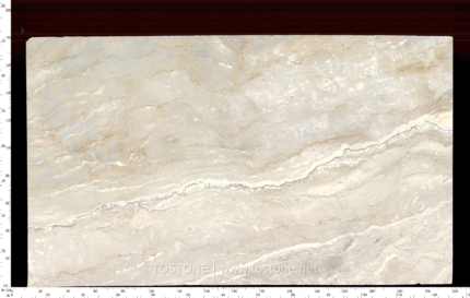 Aus Dream Marble slab from Australia with an ivory background and sweeping white and grey veins
