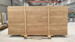 Iran Beige Travertine slab bundle with horizontal tan bands