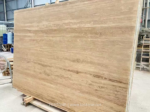 Close angled view of Iran Beige Travertine natural bands