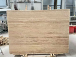 Front view of Iran Beige Travertine with subtle brown banding