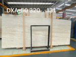 Iran Super White Travertine slab bundle with pale cream horizontal layers