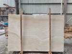 Iran Super White Travertine slab bundle with gentle wave patterns