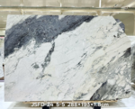 Italian Toscana marble slab with broad white and charcoal-grey natural patterns