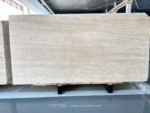 Ivory Travertine slab showing natural texture and soft cream layers