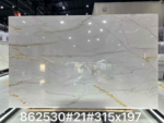 Brazilian Mont Blanc quartzite slab with pale grey tones and fine warm-accented veins