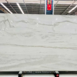 Mont Blanc quartzite slab with subtle horizontal grey lines