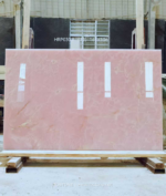 Pink Onyx Marble Slab with subtle cloudy pink movement