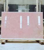 Pink Onyx Marble Slab with soft pink tones and warm cream accents