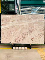 Rosa Picasso marble slab with fine cream veins and deeper rose details