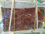 Turkish Rosso Levanto marble slab bundle with burgundy-red tones and pale veins