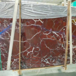Turkish Rosso Levanto marble slab bundle with burgundy-red tones and pale veins