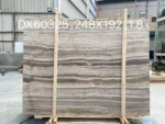 Silver Travertine vein-cut slab with fine layered horizontal movement