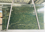 Verde Fantastico marble slab from Brazil with layered flowing green and olive veins