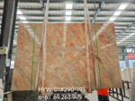 Weimi Pink marble slab bundle with stronger rose and peach areas